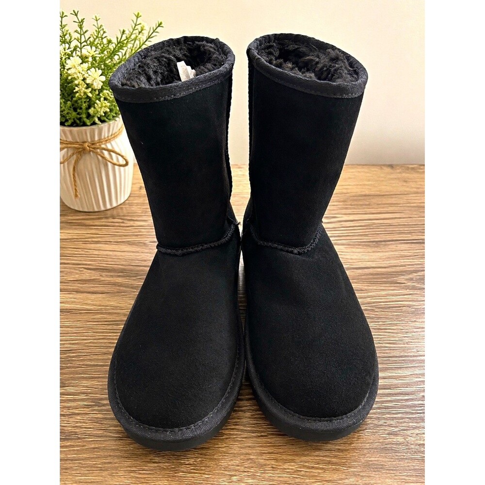 Koolaburra by UGG Women's Black Suede Mid-Calf Faux Fur Boots US 7 EU 38